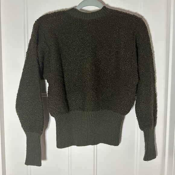 Peruvian Connection Boulce Women’s Army Green 100% Wool Sweater Small - Picture 2 of 7
